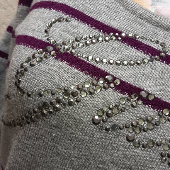 Guess Sweater, Gray, Purple Bling - Picture 5 of 7